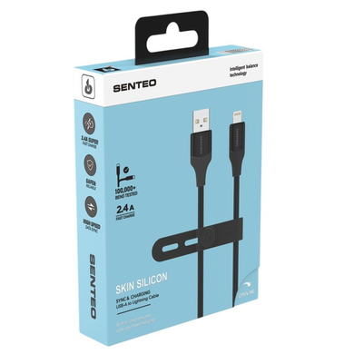 Кабель Senteo SL-07 Skin silicone USB-A to Lightning 2.4A 1.2m black