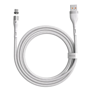 USB кабель Baseus Zinc Magnetic Safe Fast Charging  micro 2.1A 1m white