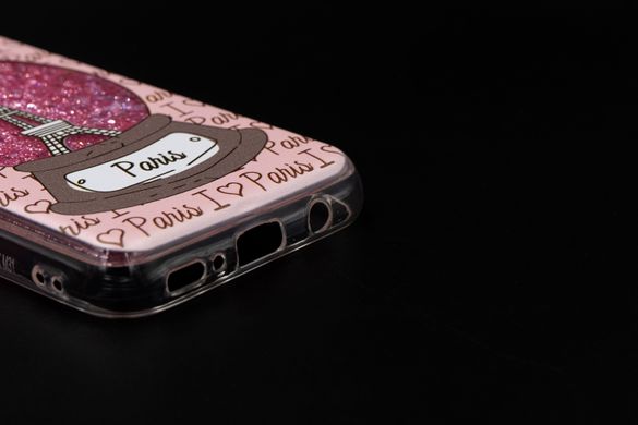Чехол TPU для Samsung M31 эйфелева башня (pink) жидкие блестки