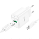 Сетевое зарядное устройство Hoco C140A Smart single port QC3.0 charger set18W QC/FCP/AFC+Micro white