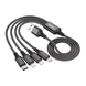 USB кабель Hoco X76 Syper charging 4in1 Lightning+Lightning+Micro+Type-C 1m 2A black