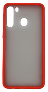 Чехол 2 в 1 Matte Color для Samsung A21 red/black