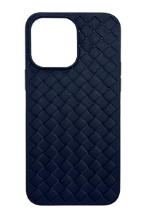 Силіконовий чохол для iPhone 14 Pro Max dark blue (плетінка)