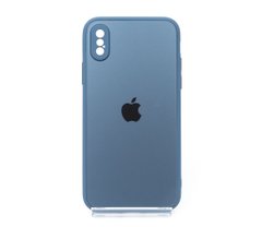TPU+Glass чохол Matte Candy для Apple iPhone X/XS Full camera blue