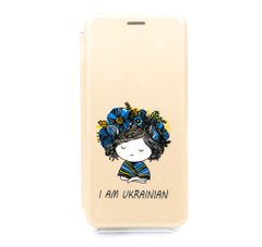 Чохол книжка Original шкіра MyPrint для Samsung A03 Core gold (I Am Ukrainian)