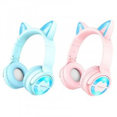 Bluetooth стерео гарнітура Borofone BO15 Cat ear blue