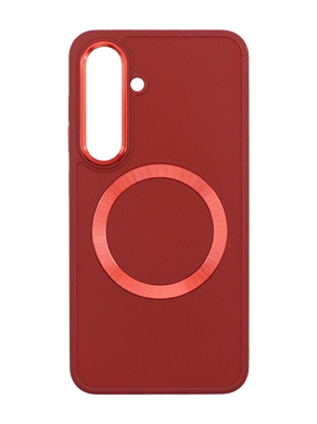 TPU чехол Bonbon Metal Style with MagSafe для Samsung S24 red