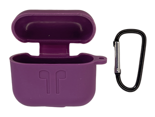 Чохол for AirPods 3 силіконовий 2mm LOGO 2in1+ карабін purple тех.пах.