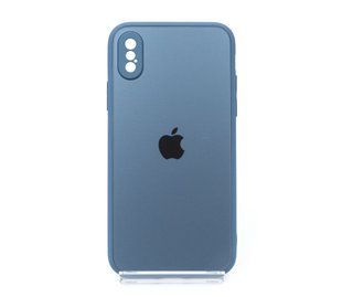 TPU+Glass чохол Matte Candy для Apple iPhone X/XS Full camera blue