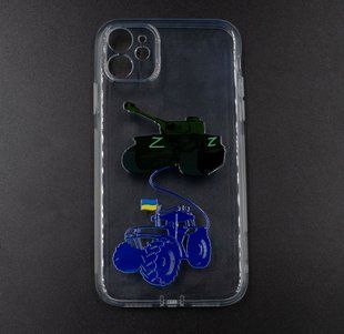 TPU чохол MyPrint для iPhone 11 Трактор з танком, OuCase, Full Сamera clear