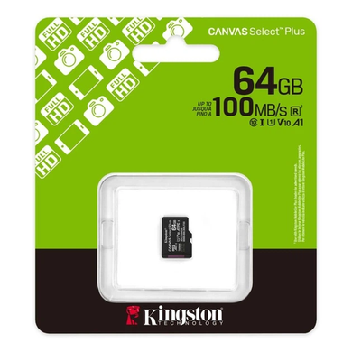 Карта пам'яті Kingston micro SDXC 64Gb Canvas Select Gen3 100R 10class