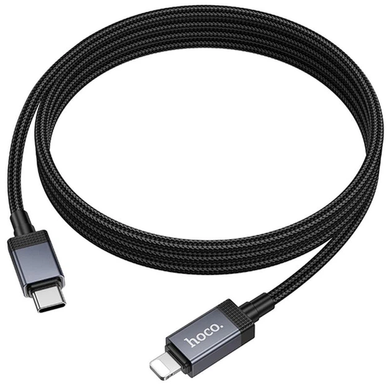 PD кабель Hoco X118 Generous PD27W charging data cable with display Type-C Lightining 1m Black