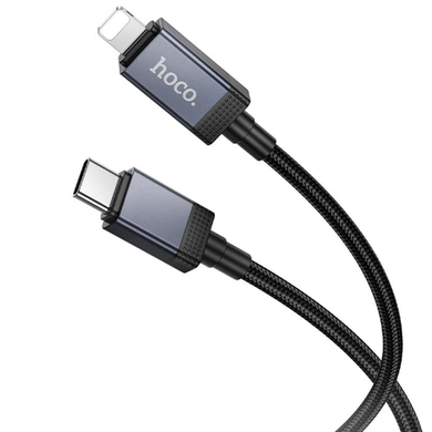 PD кабель Hoco X118 Generous PD27W charging data cable with display Type-C Lightining 1m Black