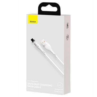 USB кабель Baseus Zinc Magnetic Safe Fast Chardingm Lighthing2.4A 1m white