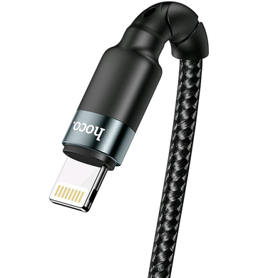 USB кабель Hoco DU46 Charging data cable Lightning 1m black
