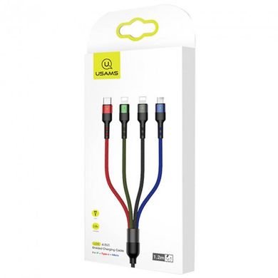 USB кабель магнітний Usams US-SJ411 U26 4in1 USB to Combo 2A (0.35m)