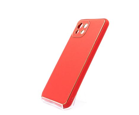 Чехол Leather Gold для Xiaomi Mi 11 Lite red