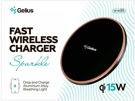 Бездротовий Зарядний Пристрій Gelius Pro Sparkle Wireless Charger 15W GP-WC003 Black