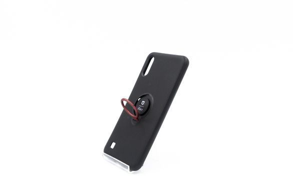Силіконовий чохол iFace з кільцем + магніт Samsung A10 black / red