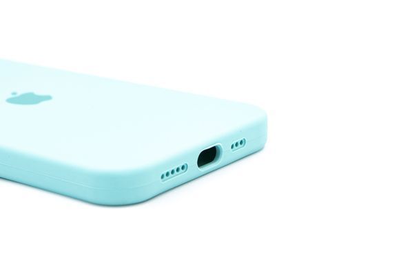 Силиконовый чехол Full Cover для iPhone 12 Pro marine green(azur) Full Camera