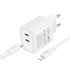 Сетевое Зарядное Устройство Borofone BA85A 2USB-C PD/QC 35W+Type-C to Lightning white