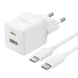СЗУ Baseus Palm Fast Charger 30W (Type-C+USB) 30W+Type-C to Type-C 1m 60W white
