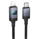 PD кабель Hoco X118 Generous PD27W charging data cable with display Type-C Lightining 1m Black