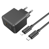 Мережевий зарядний пристрій Hoco CS13A Ocean single port PD20W charger set Type-C to Lightning black