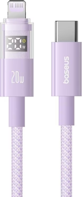 Кабель Baseus Display 2 Fast Charging Type-C to Lightning 20W 1m purple