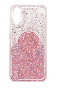 Силіконовий чохол Fashion popsoket для Samsung A01 light pink