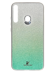 Чохол TPU+Glass для Huawei Y7P 2020 / P40 Lite E Swarovski mint