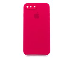 Силиконовый чехол Full Cover Square для iPhone 7+/8+ rose red Camera Protective