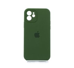 Силіконовий чохол Full Cover для iPhone 12 dark green Full Camera