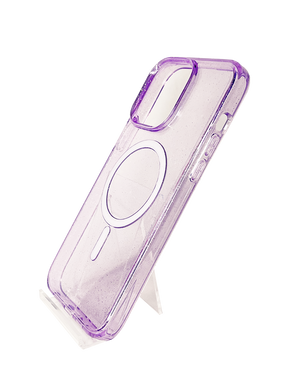 Чохол TPU Galaxy Sparkle MagSafe для iPhone 14 Pro Max purple+glitter