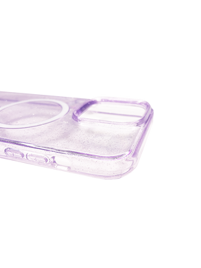 Чохол TPU Galaxy Sparkle MagSafe для iPhone 14 Pro Max purple+glitter