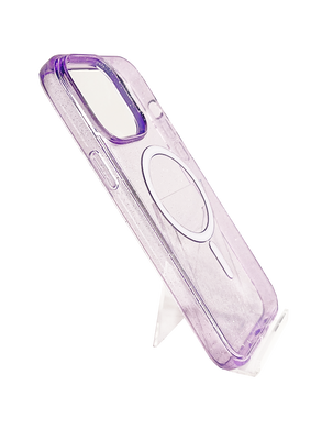 Чохол TPU Galaxy Sparkle MagSafe для iPhone 14 Pro Max purple+glitter