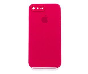 Силиконовый чехол Full Cover Square для iPhone 7+/8+ rose red Full Camera