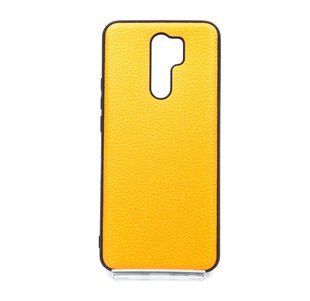 Накладка Leather для xiaomi Redmi 9 orange под кожу