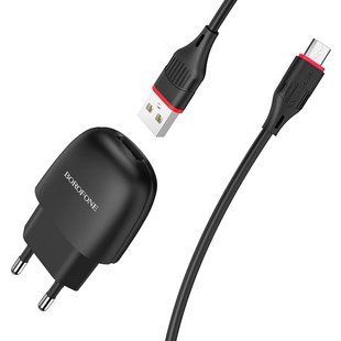 Мереживий зарядний пристрій Borofone BA49A Vast power micro (EU) 1USB 2.1A black