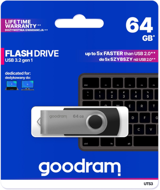 USB флеш накопитель Goodram UTS3 (Twister) 64GB Black USB 3.0 (UTS3-0640K0R11)
