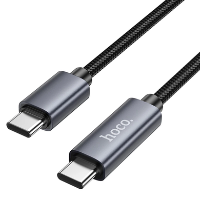 PD кабель Hoco X112 Favor 60W scrren display charging data cable Type-C to Type-C 1m black