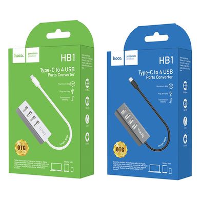 USB Hub Hoco HB1 4USB 2.0/5V/0,5A/480Mbps/0,8m Tarnish