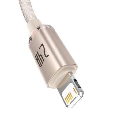 USB кабель Baseus Crystal Shine Series Lightning 2.4A 1.2m (CAJY001104) pink