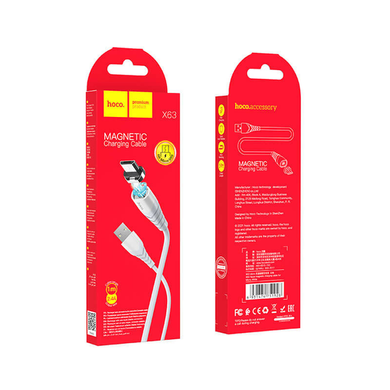 USB кабель Hoco X63 Racer magnetic micro 2.4A 1m white