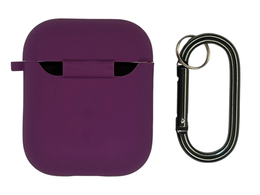 Чохол for AirPods 1/2 Logo силіконовий purple з мікрофіброю