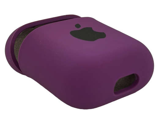 Чохол for AirPods 1/2 Logo силіконовий purple з мікрофіброю