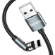 USB кабель HOCO U94 Universal rotating+magnetic Lightning 2,4A/1,2m (18pc) Fast charging black
