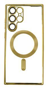 Чехол WAVE Metal Color with MagSafe для Samsung S22 ultra gold Full Camera