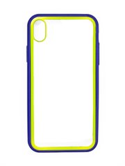 Чохол Clear Contrast color Bamper для iPhone XR blue-yellow