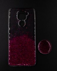 Силіконовий чохол Fashion popsoket для Xiaomi Redmi Note 9 pink